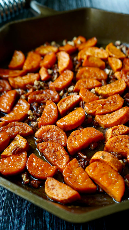 MAPLE GLAZED SWEET POTATOES